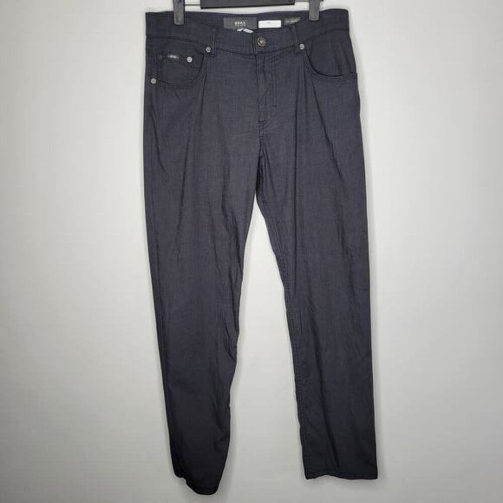 Brax Feel Good Pants Men 32x32 Cooper Regular‎ Black Gyay Woven